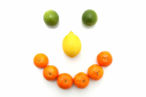 fruits in the shape of a smile
